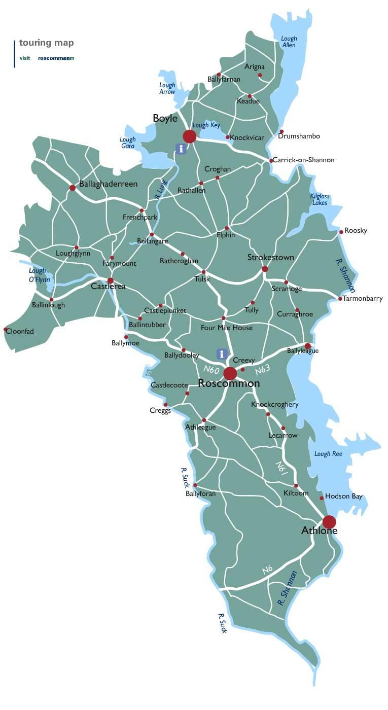 карта на округот roscommon ирска