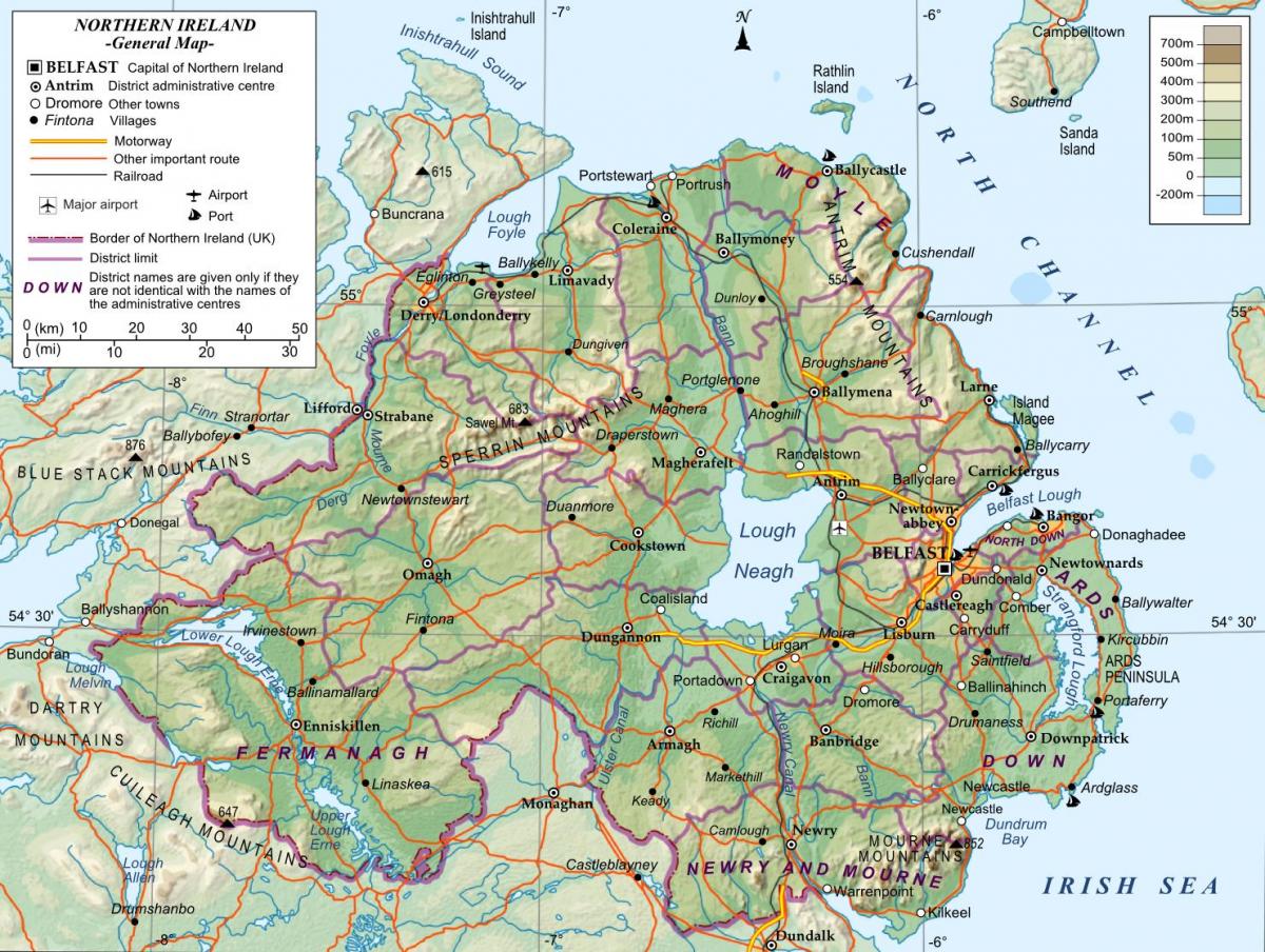 мапа на северна ирска