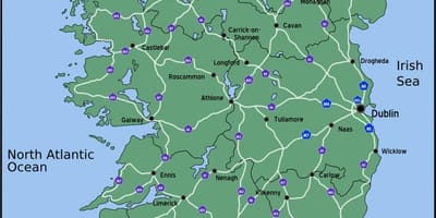 Карта на возење карта на растојание ирска