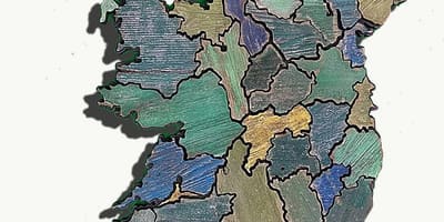 Карта на дрвени карта на ирска