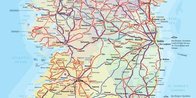 Ирска автобус правци мапа