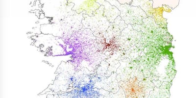 Ирска густината на население мапа