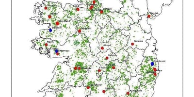 Карта на ирска шуми