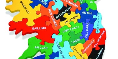 Мапа на мапата на ирска како gaeilge