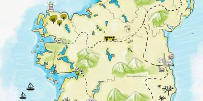 Карта на места за посета во ирска