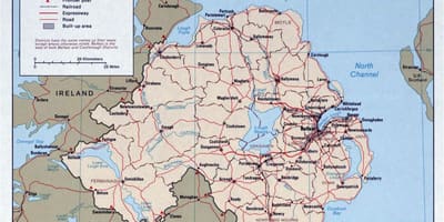Мапа на мапата на ирска и северна ирска