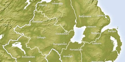 Карта на регионалната карта на северна ирска