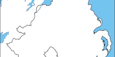 Празно карта на северна ирска