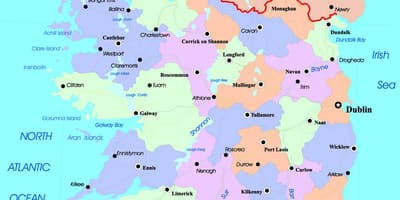 Политичката карта на ирска и северна ирска