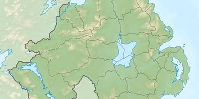 Карта на физичка карта на северна ирска