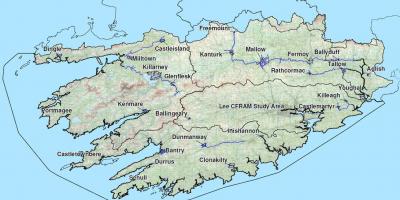 Детална карта на западна ирска
