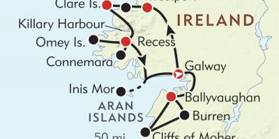 Карта на западниот брег на ирска 
