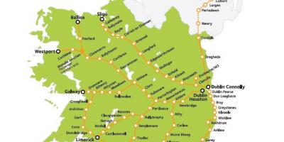 Железнички патување во ирска мапа